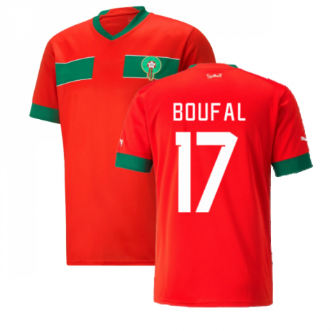 Marokko Sofiane Boufal 17 Home Trikot WM 2022 Marokko Sofiane Boufal 17 Home Trikot WM 2022