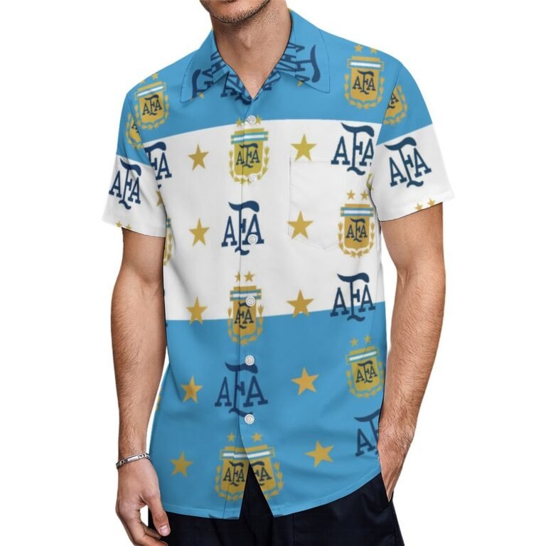 Argentinien Kurzärmelige Herrenhemden, Passform Sommer Kurzarm Casual Button-Down Hemden