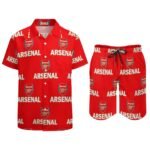 Arsenal Lässiges Strandbekleidungsset Kurzärmeliges Hemd Plus Strandhose