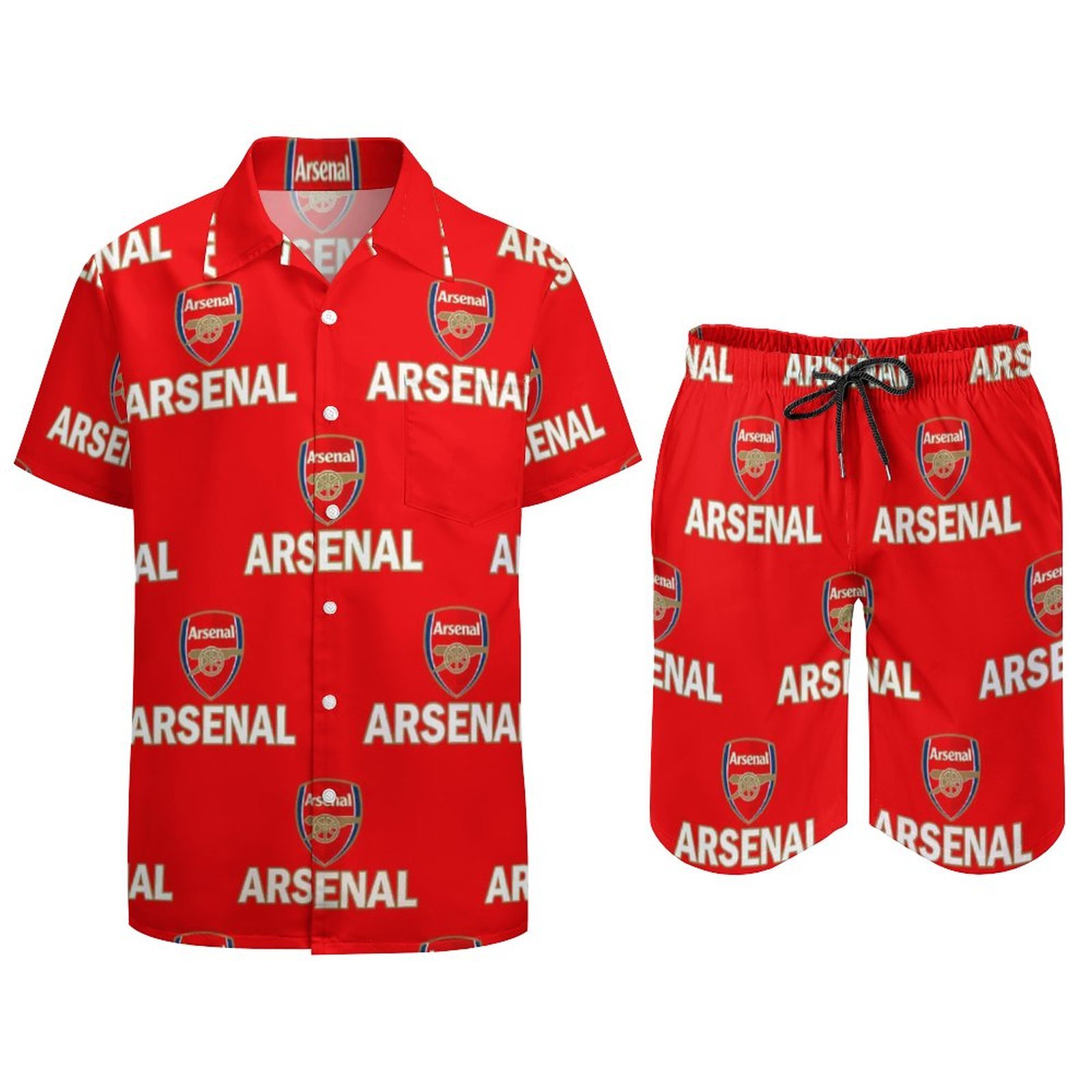 Arsenal Lässiges Strandbekleidungsset Kurzärmeliges Hemd Plus Strandhose Arsenal Lässiges Strandbekleidungsset Kurzärmeliges Hemd Plus Strandhose