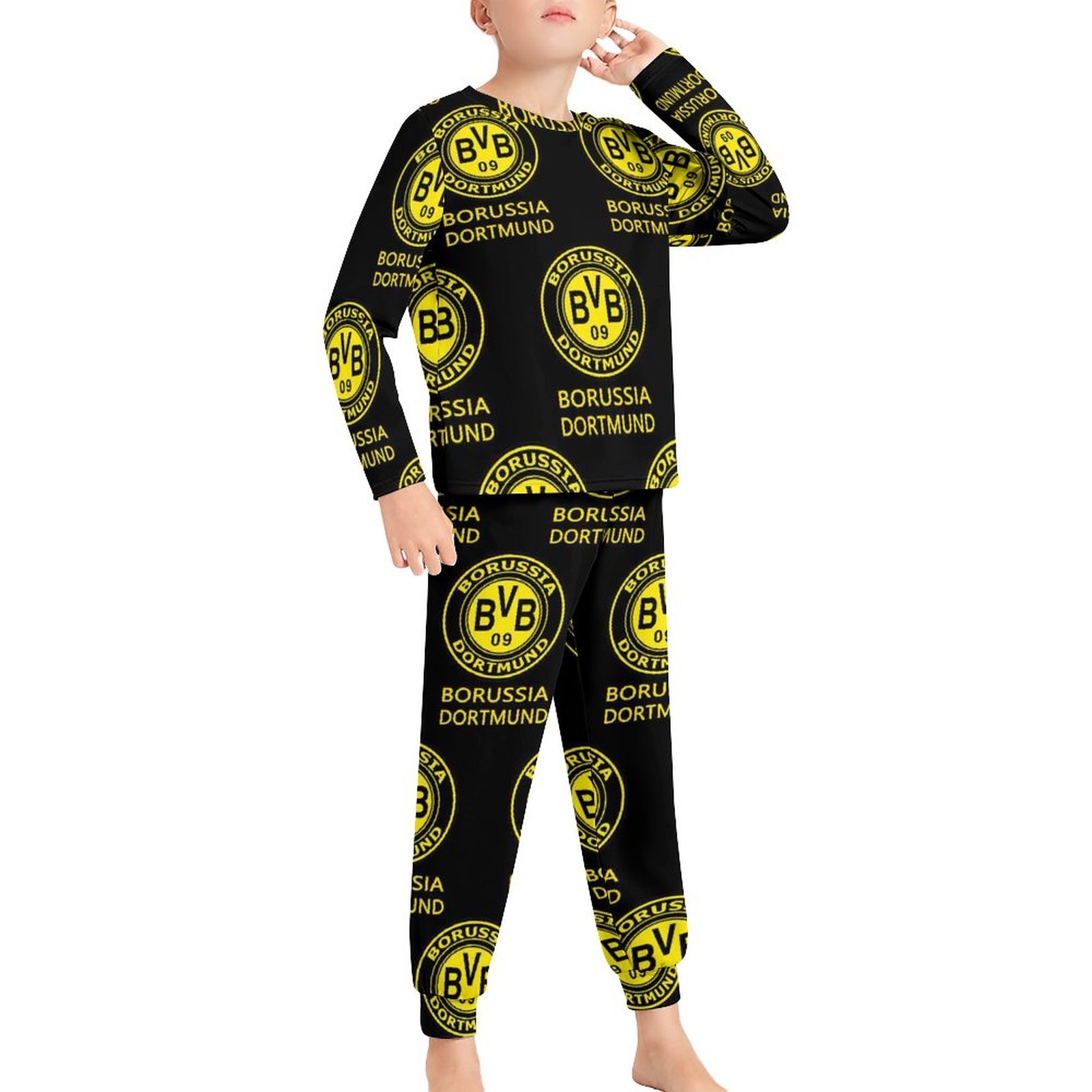 Borussia Dortmund Langarm Pyjama-Set Schlafanzüge Kinder Baumwolle Nachtwäsche Für Mädchen Jungen Borussia Dortmund Langarm Pyjama-Set Schlafanzüge Kinder Baumwolle Nachtwäsche Für Mädchen Jungen