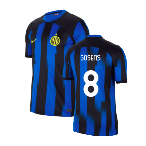 Inter Mailand Robin Gosens 8 Home Trikot 2023-2024 ( Mit Sponsor ) Inter Mailand Robin Gosens 8 Home Trikot 2023-2024 ( Mit Sponsor )