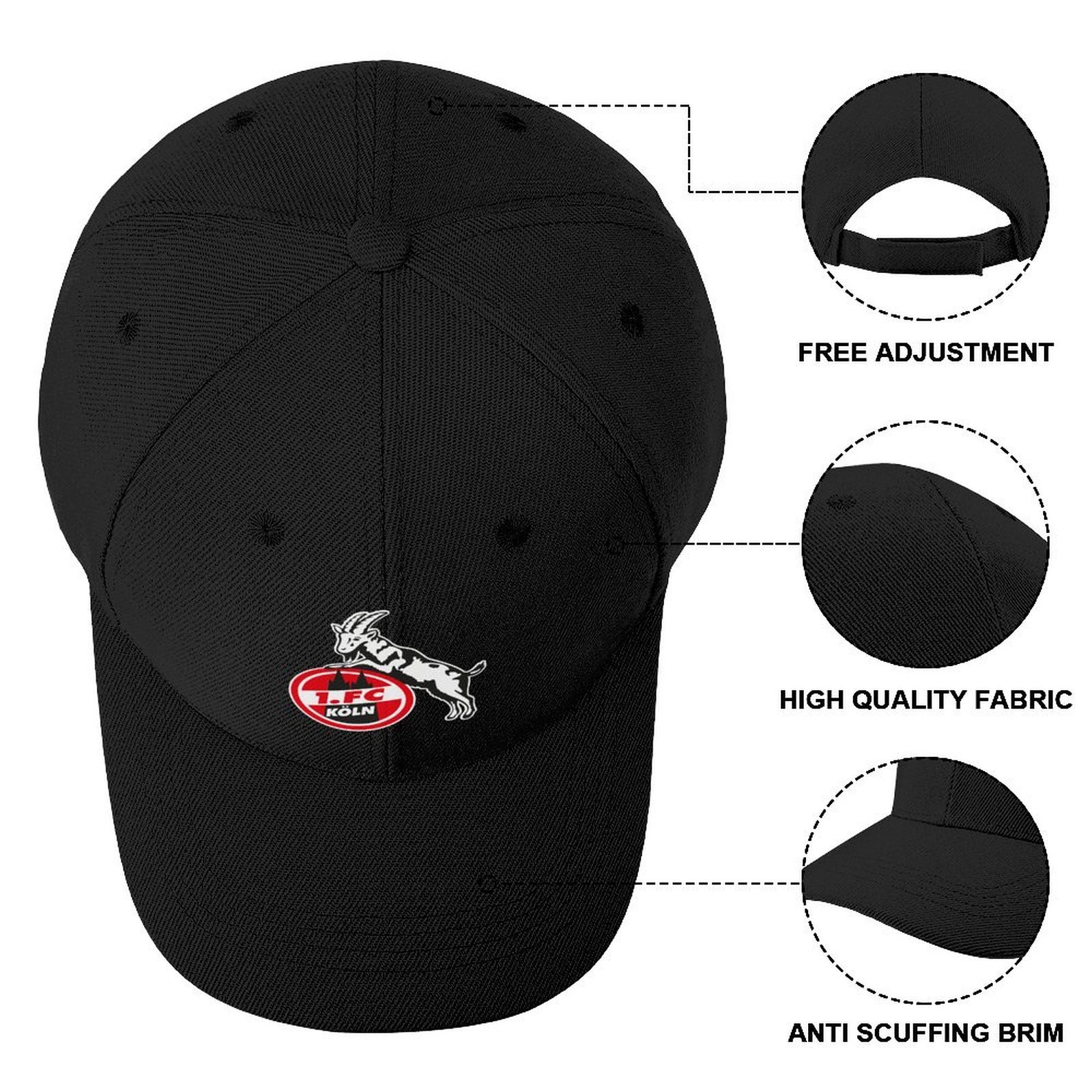 Unisex FC Köln Baseball Cap Verstellbar Reine Farbe Baseballkappe Mütze Unisex FC Köln Baseball Cap Verstellbar Reine Farbe Baseballkappe Mütze