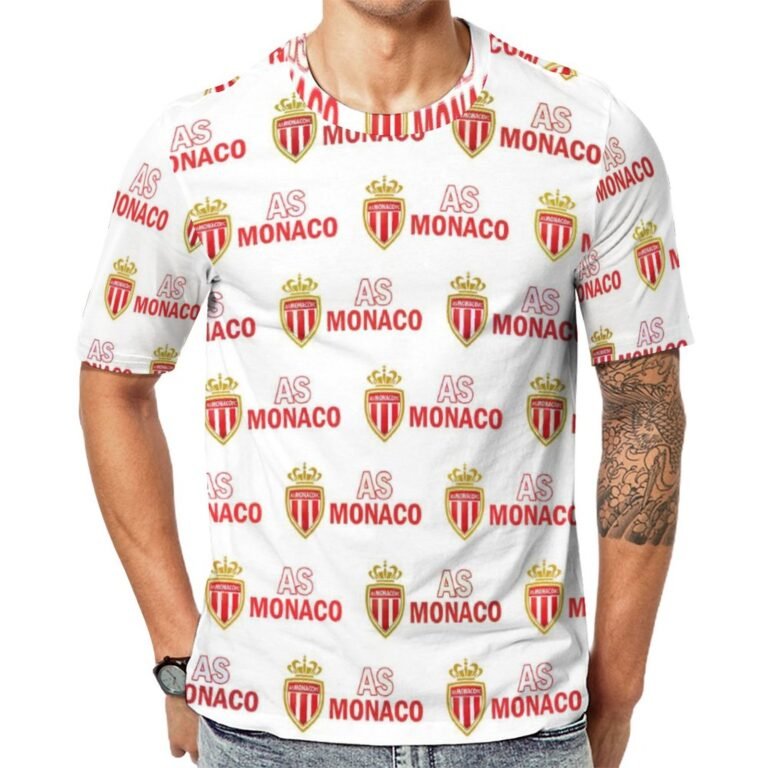 AS Monaco Unisex 3D Vollständig Druck Kurzarm T-Shirts Beiläufige Tee Tops