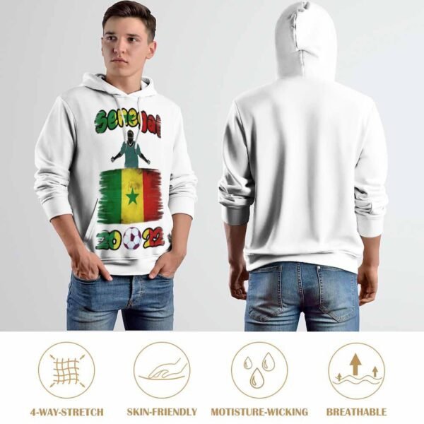 Senegal 2022 Gefütterte Plüsch Kapuzenpulli Dick Herren Hoodies Sweatshirt Langarm Warm