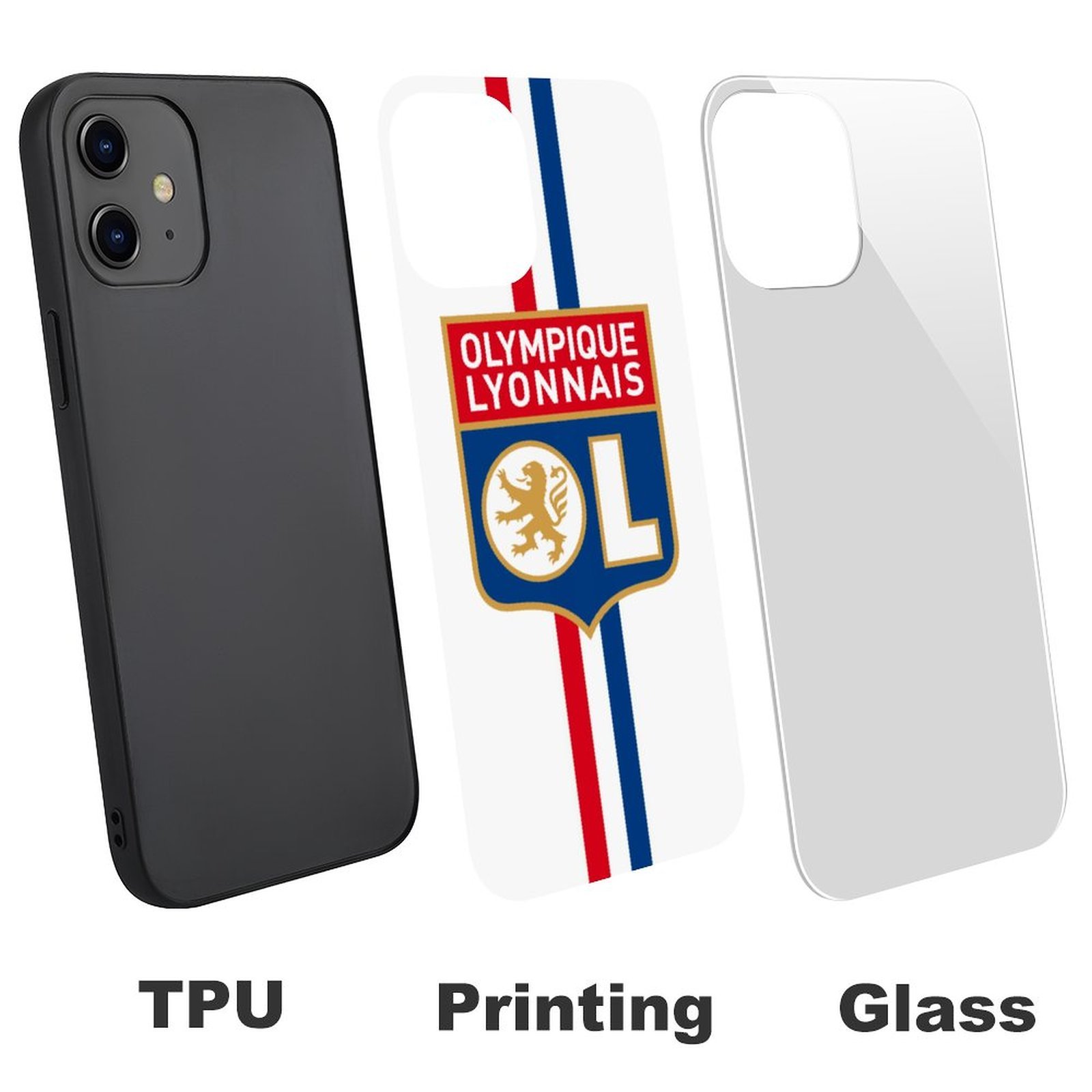 Olympique Lyonnais Stoßfest Glaskasten Handyhüllen & Cover Für IPhone 12 Olympique Lyonnais Stoßfest Glaskasten Handyhüllen & Cover Für IPhone 12