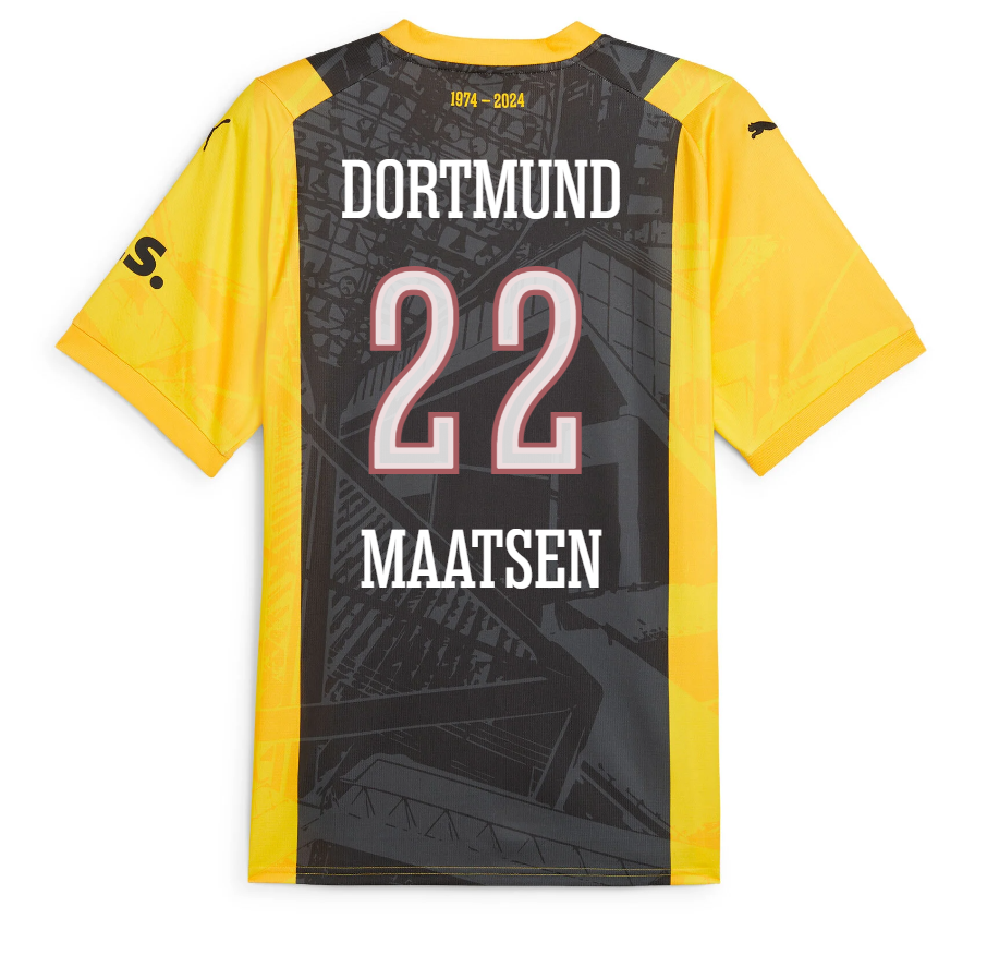 Borussia Dortmund Ian Maatsen 50-jährige Jubiläum Sondertrikot 2023-2024 Borussia Dortmund Ian Maatsen 50-jährige Jubiläum Sondertrikot 2023-2024