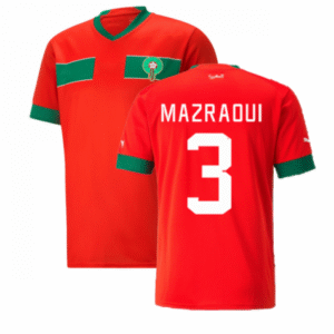 Marokko Noussair Mazraoui 3 Home Trikot WM 2022