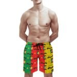Kamerun Herren Badehose Schnelltrocknende Strandshorts Mit Tasche Kordelzug Shorts