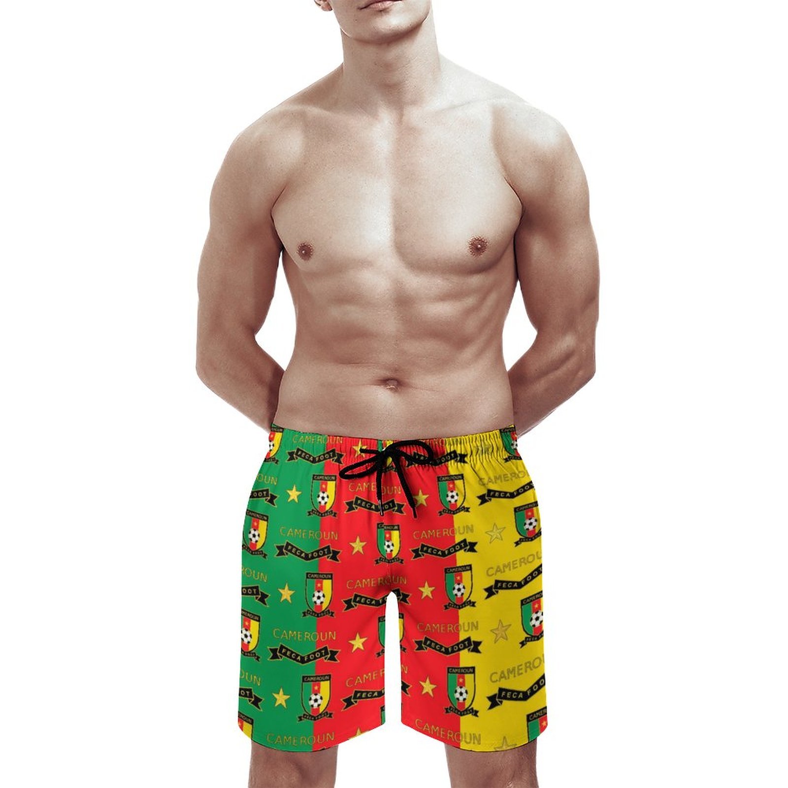 Kamerun Herren Badehose Schnelltrocknende Strandshorts Mit Tasche Kordelzug Shorts Kamerun Herren Badehose Schnelltrocknende Strandshorts Mit Tasche Kordelzug Shorts