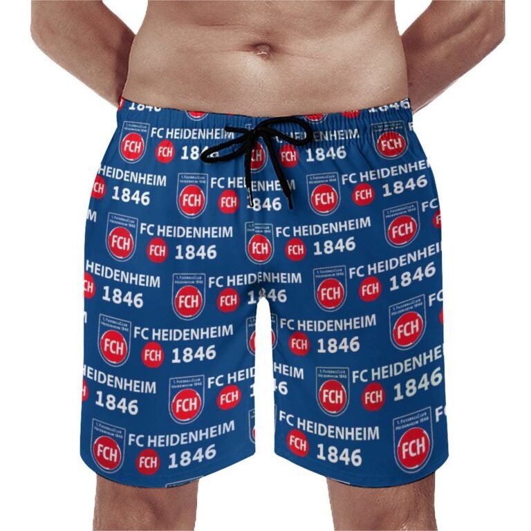 FC Heidenheim Herren Badehose Schnelltrocknende Strandshorts Mit Tasche Kordelzug Shorts