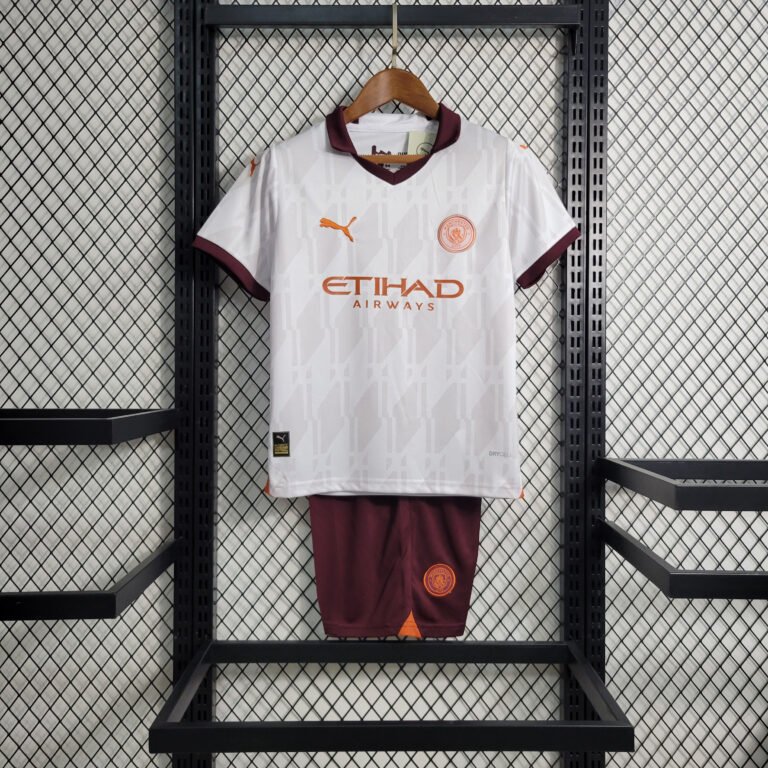 Man City Erling Haaland 9 Auswärtstrikot Kinder Mini Kit 2023-2024