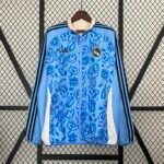 Real Madrid Beidseitig Verwendbar Anthem Jacke 2024-2025 - Blau Beige