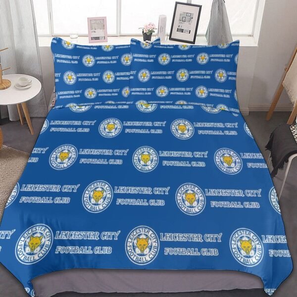 Leicester City Bettwäscheset 3 Stück Kinder Erwachsene Steppdeckenbezug Steppdeckenbezug Multi Size Laken Set