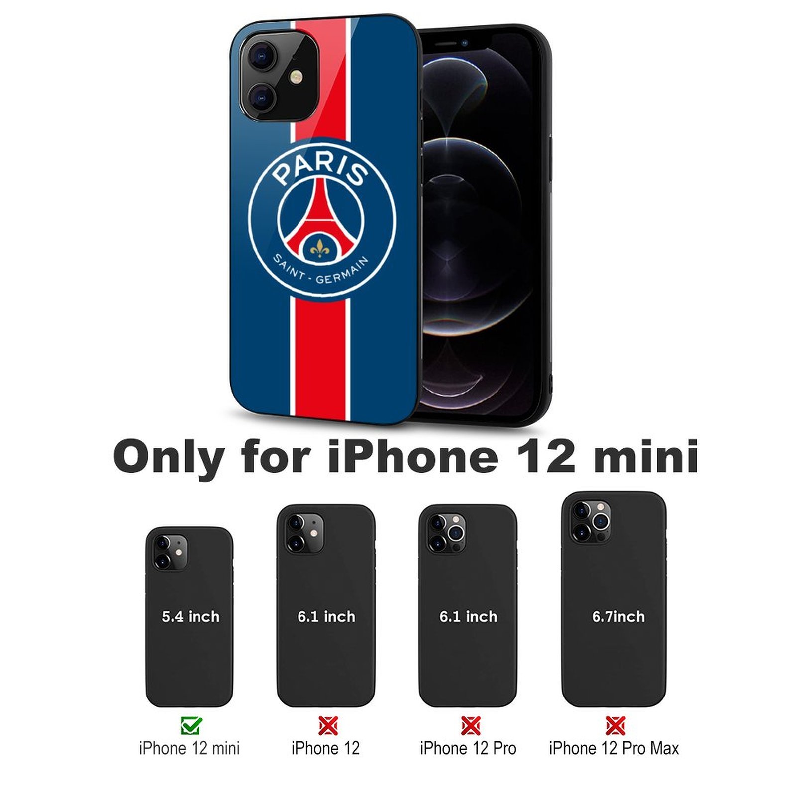 Paris Saint-Germain Stoßfest Glaskasten Handyhüllen & Cover Für IPhone 12 Paris Saint-Germain Stoßfest Glaskasten Handyhüllen & Cover Für IPhone 12