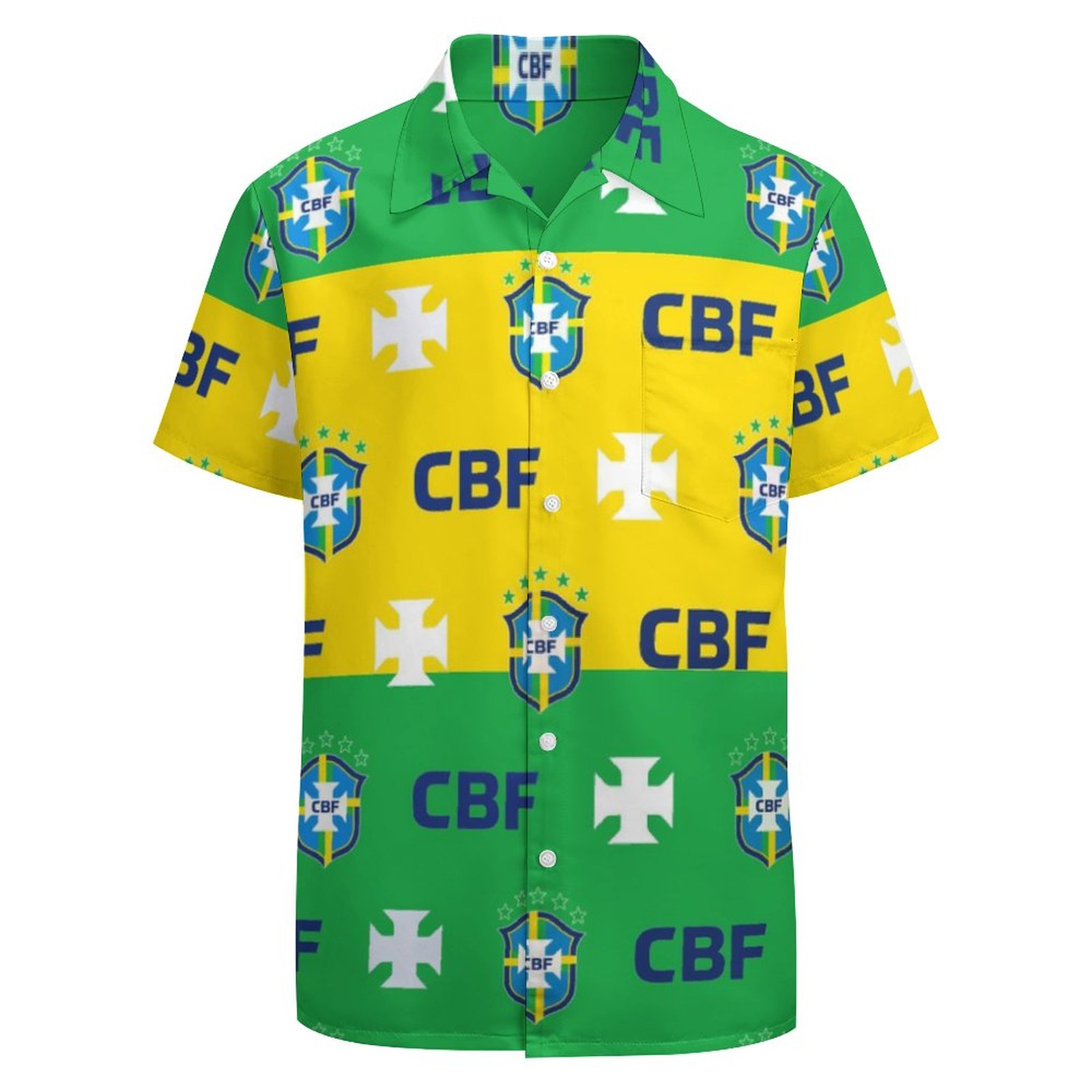 Brasilien Kurzärmelige Herrenhemden, Passform Sommer Kurzarm Casual Button-Down Hemden Brasilien Kurzärmelige Herrenhemden, Passform Sommer Kurzarm Casual Button-Down Hemden