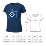 Hamburger SV Damen Kurzarm Rundhals T-Shirt Casual Sommer Tops
