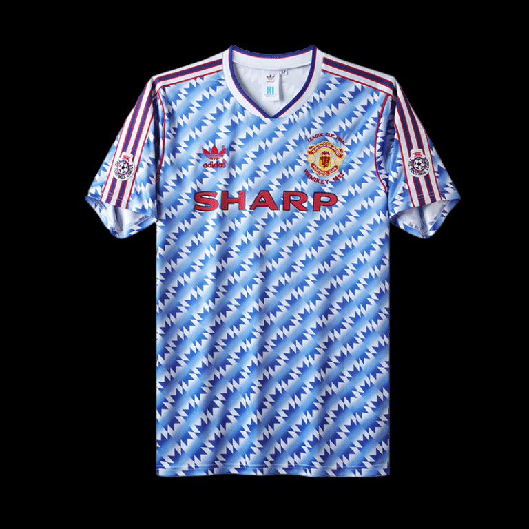 Manchester United Retro Away Trikot 1990-1992 - Blau