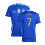 Argentinien Rodrigo De Paul 7 Away Trikot 2024-2025