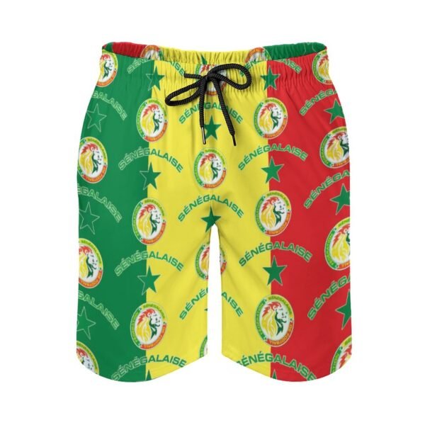 Senegal Herren Badehose Schnelltrocknende Strandshorts Mit Tasche Kordelzug Shorts