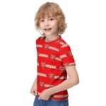 Arsenal Jungen Mädchen Kurzarm 3D-Druck T-Shirt Rundhals-Sommerhemd Tops