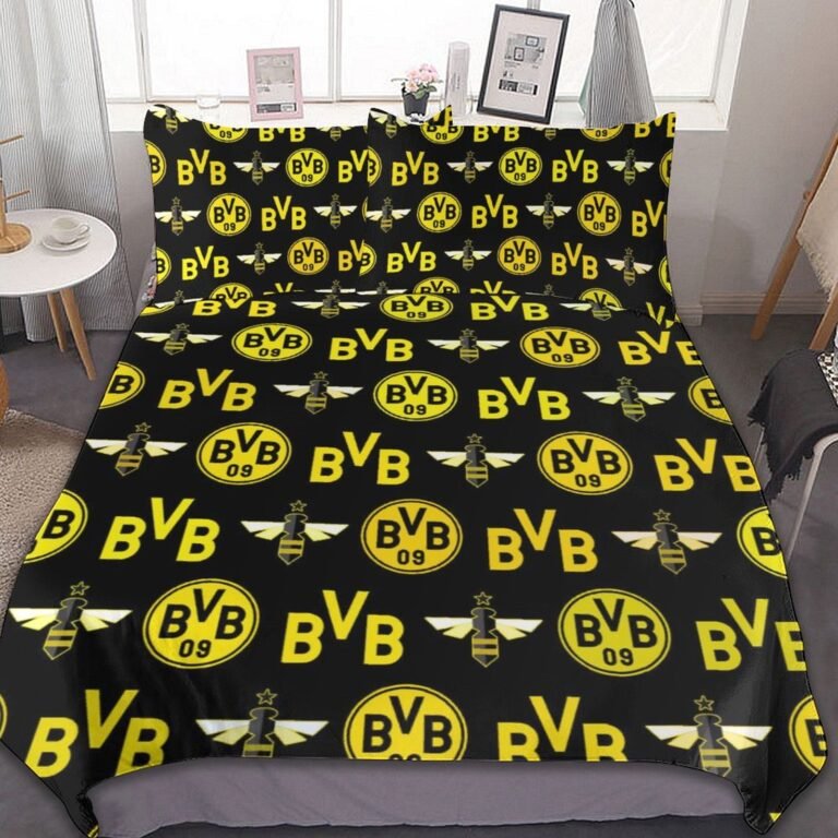Borussia Dortmund Bettwäscheset 3 Stück Kinder Erwachsene Steppdeckenbezug Steppdeckenbezug Multi Size Laken Set