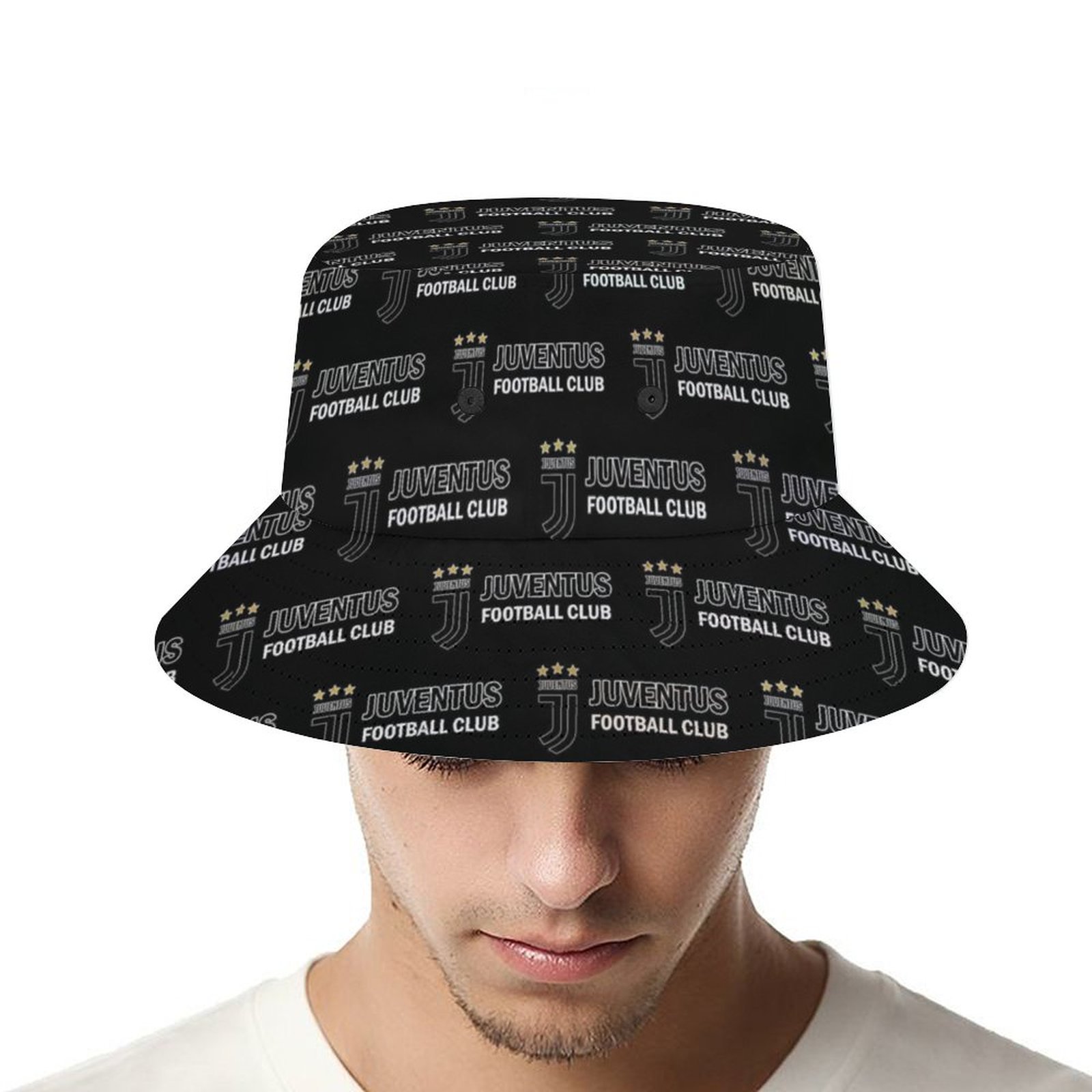 Juventus FC Karomuster Sommer Sonnenhut Reversible Bucket Hat Juventus FC Karomuster Sommer Sonnenhut Reversible Bucket Hat