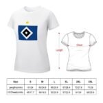 Hamburger SV Damen Kurzarm Rundhals T-Shirt Casual Sommer Tops