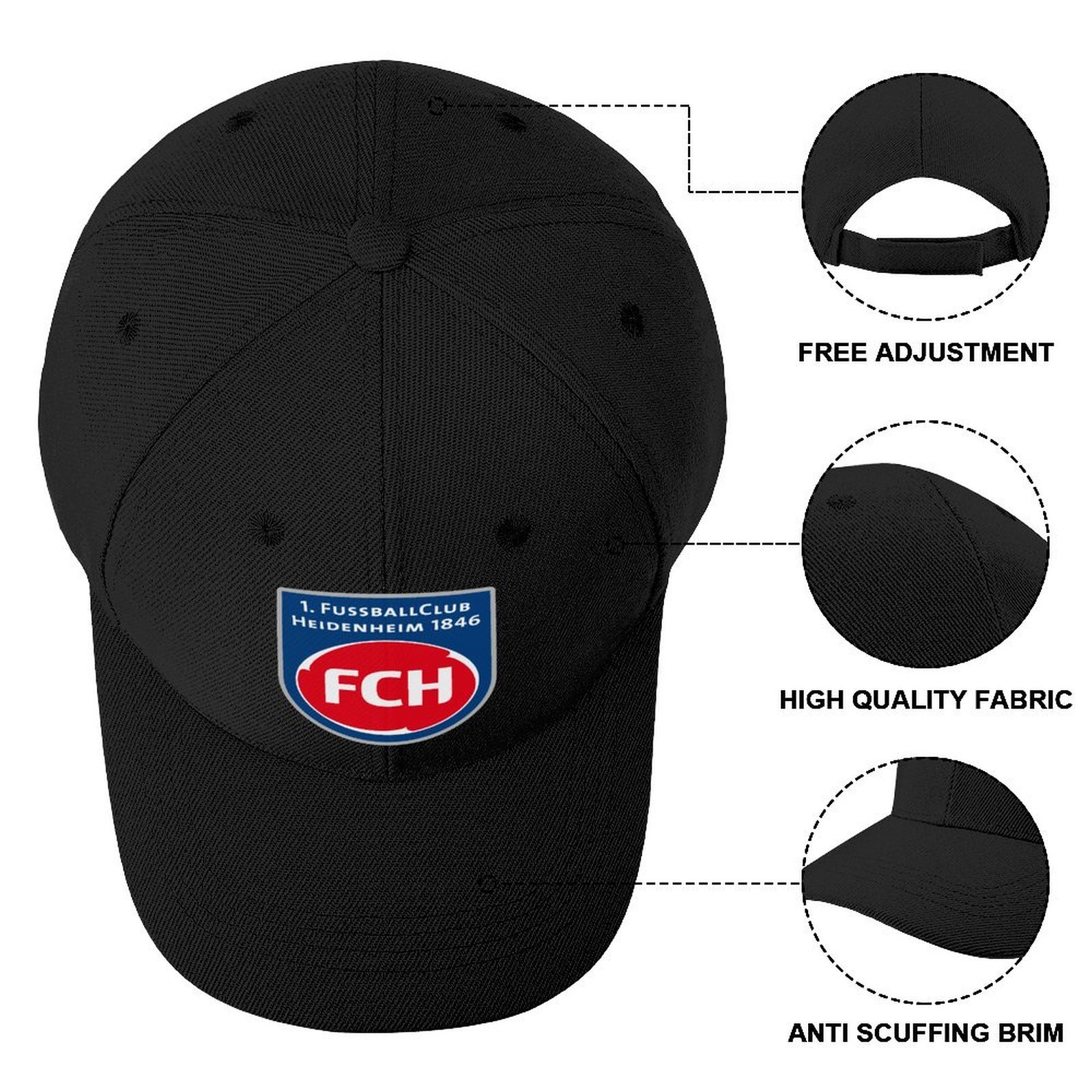 Unisex FC Heidenheim Baseball Cap Verstellbar Reine Farbe Baseballkappe Mütze Unisex FC Heidenheim Baseball Cap Verstellbar Reine Farbe Baseballkappe Mütze