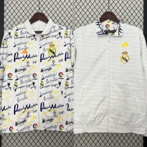 Real Madrid Beidseitig Verwendbar Anthem Jacke 2024-2025 - Weiß