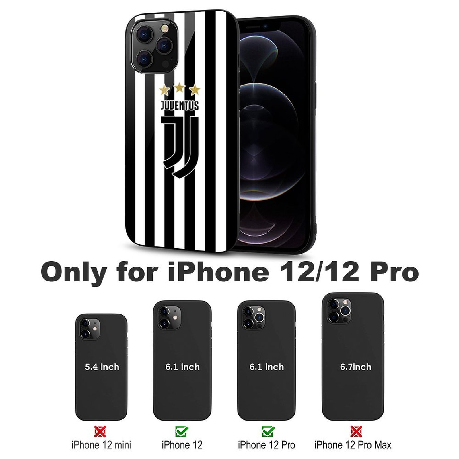 Juventus FC Stoßfest Glaskasten Handyhüllen & Cover Für IPhone 12 Juventus FC Stoßfest Glaskasten Handyhüllen & Cover Für IPhone 12