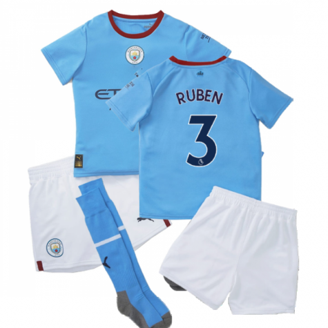 Man City Ruben Dias 3 Heimtrikot Kinder Mini Kit 2022-2023 Man City Ruben Dias 3 Heimtrikot Kinder Mini Kit 2022-2023
