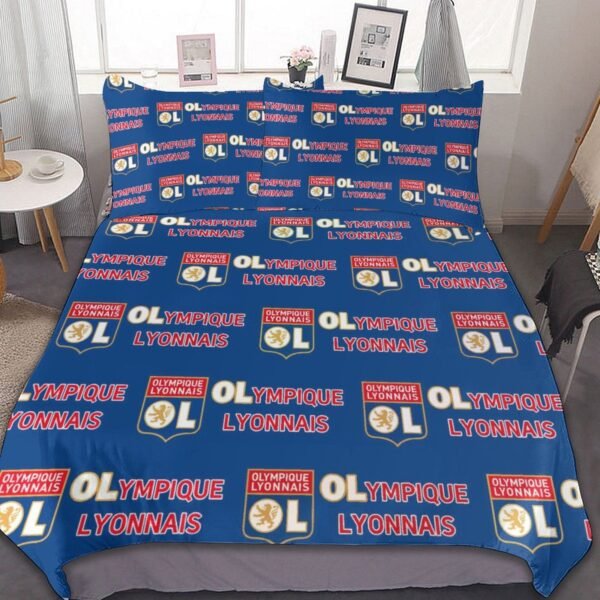 Olympique Lyonnais Bettwäscheset 3 Stück Kinder Erwachsene Steppdeckenbezug Steppdeckenbezug Multi Size Laken Set