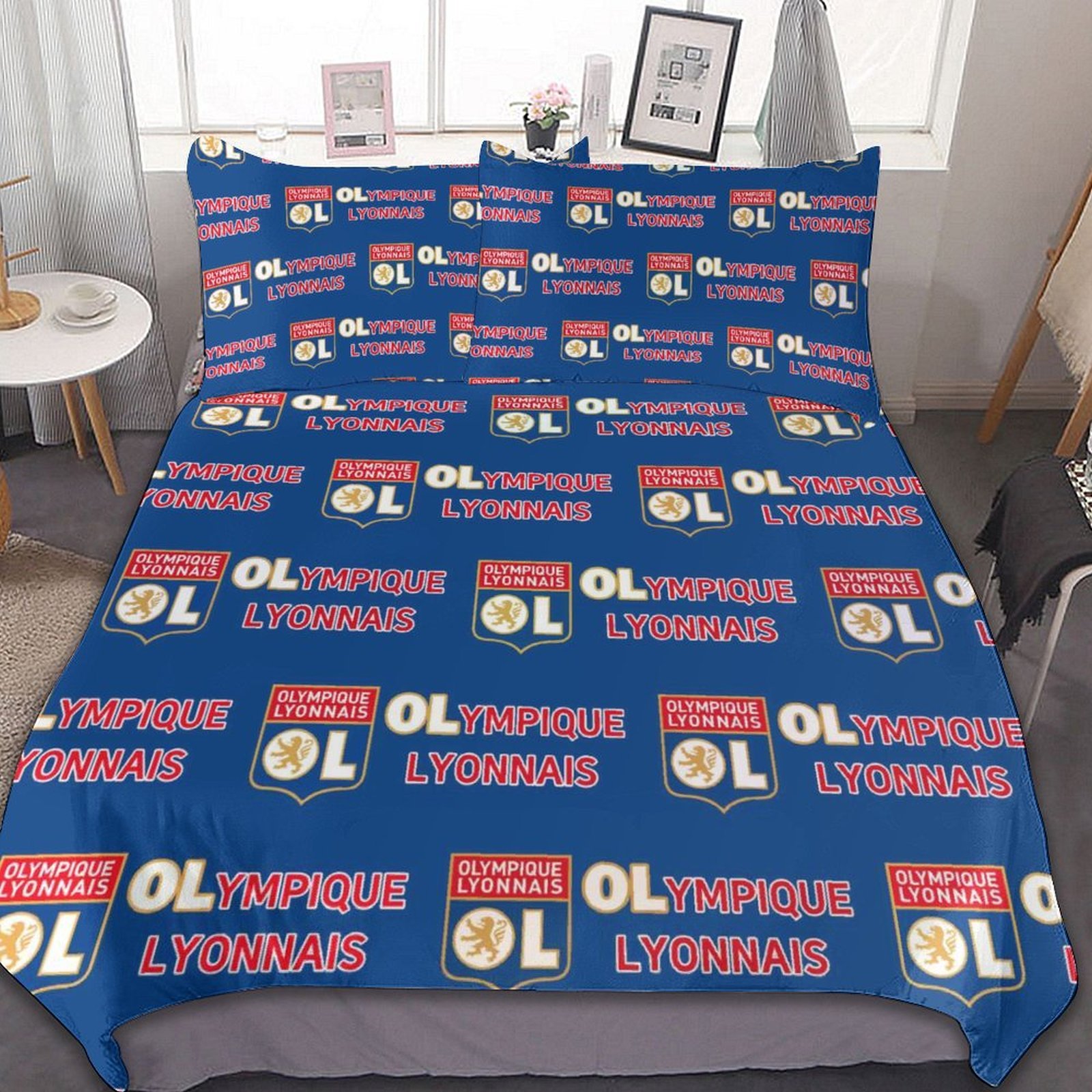 Olympique Lyonnais Bettwäscheset 3 Stück Kinder Erwachsene Steppdeckenbezug Steppdeckenbezug Multi Size Laken Set Olympique Lyonnais Bettwäscheset 3 Stück Kinder Erwachsene Steppdeckenbezug Steppdeckenbezug Multi Size Laken Set