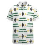 Borussia Mönchengladbach Kurzärmelige Herrenhemden, Passform Sommer Kurzarm Casual Button-Down Hemden
