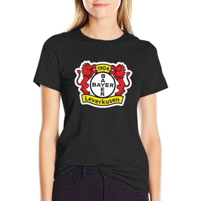 Bayer Leverkusen Damen Kurzarm Rundhals T-Shirt Casual Sommer Tops