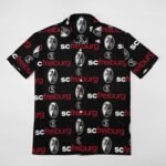 SC Freiburg Kurzärmelige Herrenhemden, Passform Sommer Kurzarm Casual Button-Down Hemden