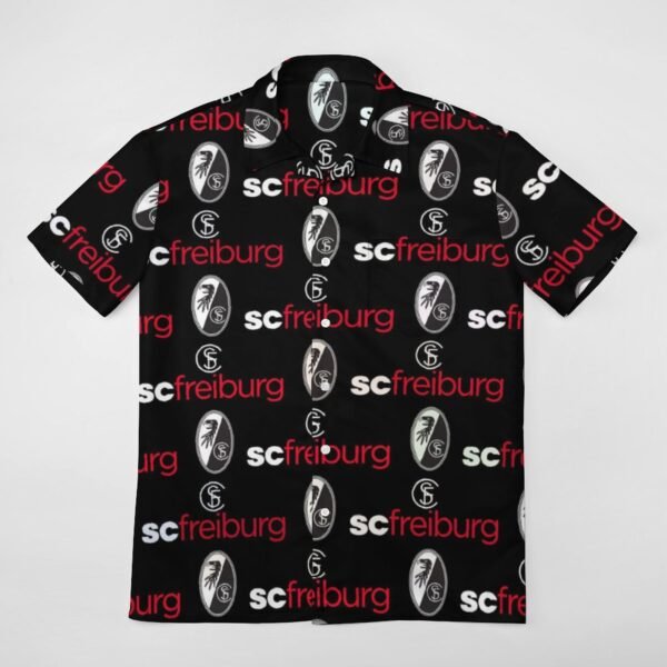 SC Freiburg Kurzärmelige Herrenhemden, Passform Sommer Kurzarm Casual Button-Down Hemden