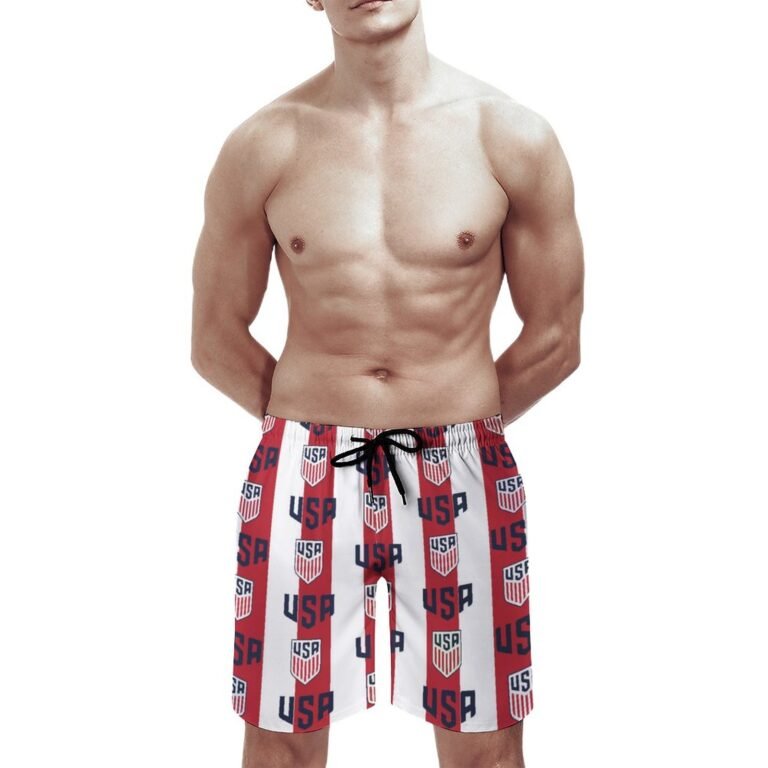 Vereinigten Staaten Herren Badehose Schnelltrocknende Strandshorts Mit Tasche Kordelzug Shorts