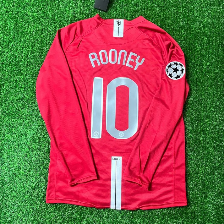 Manchester United Wayne Rooney 10 Retro Langarm Home Trikot 2007-2008
