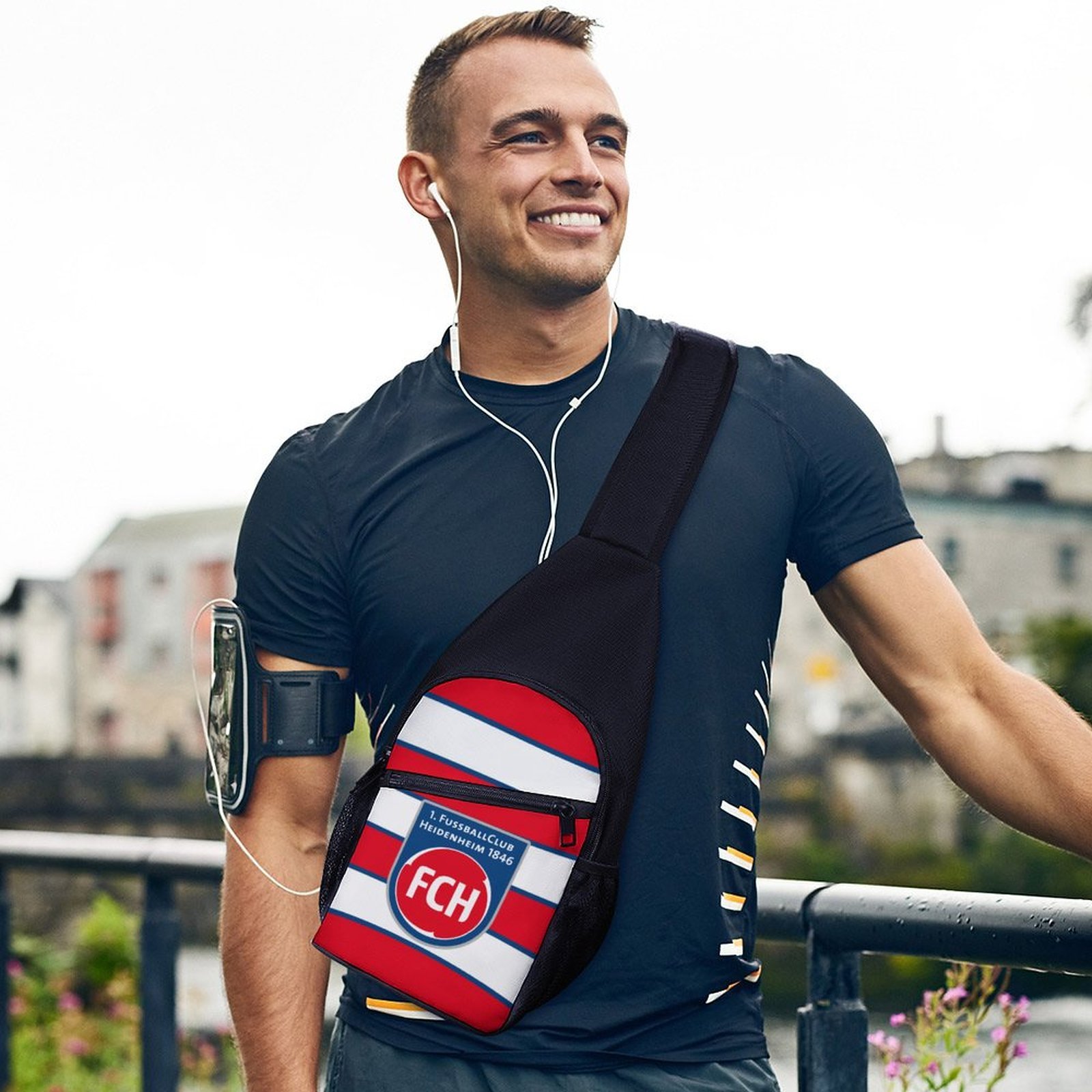 FC Heidenheim Crossbody Backpack Leichte Umhängetaschen Sling-Rucksack FC Heidenheim Crossbody Backpack Leichte Umhängetaschen Sling-Rucksack