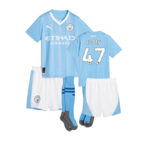 Man City Phil Foden 47 Heimtrikot Kinder 2023-2024 Man City Phil Foden 47 Heimtrikot Kinder 2023-2024