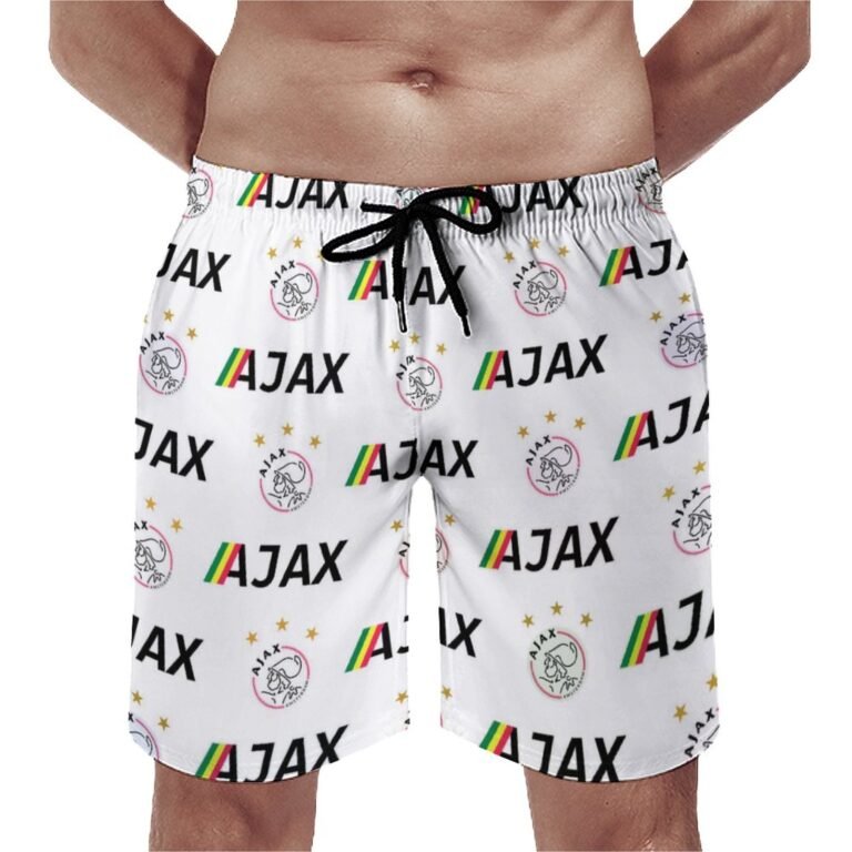 Ajax Staaten Herren Badehose Schnelltrocknende Strandshorts Mit Tasche Kordelzug Shorts