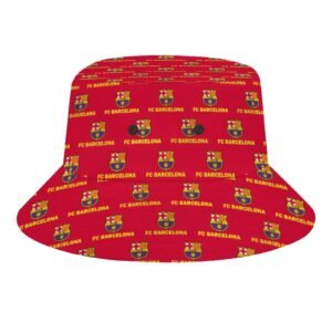 Fc Barcelona Karomuster Sommer Sonnenhut Reversible Bucket Hat