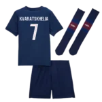PSG Khvicha Kvaratskhelia 7 Heimtrikot Kinder 2025-2026