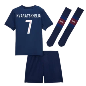 PSG Khvicha Kvaratskhelia 7 Heimtrikot Kinder 2025-2026