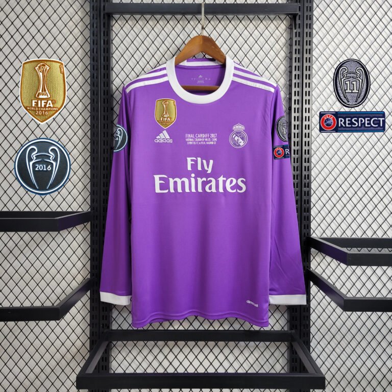 Real Madrid Cristiano Ronaldo 7 Retro Langarm Away Trikot 2016-2017