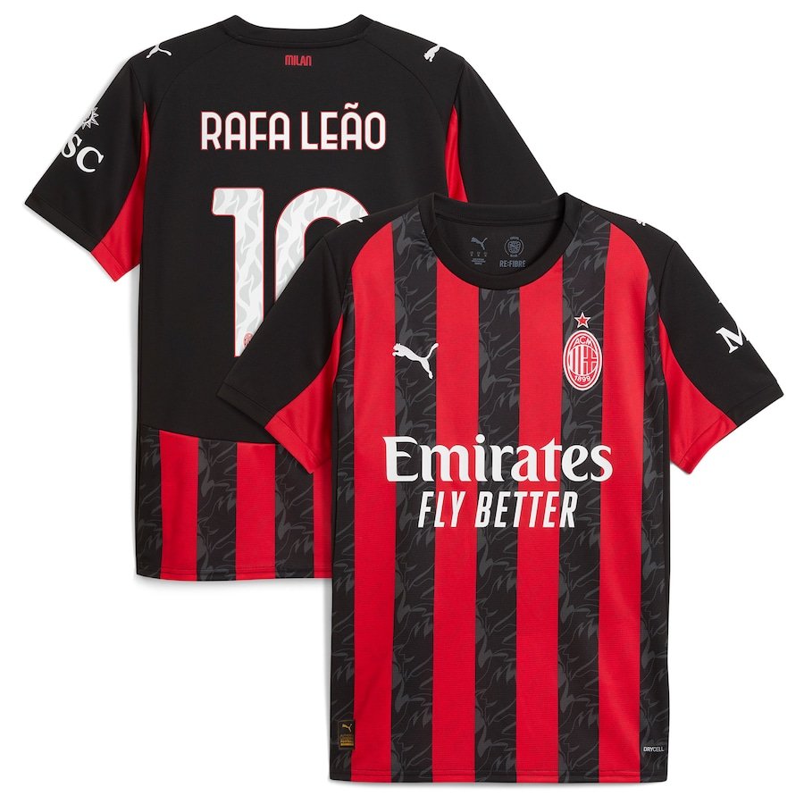 AC Mailand Rafael Leão 10 Home Trikot 2025-2026 AC Mailand Rafael Leão 10 Home Trikot 2025-2026