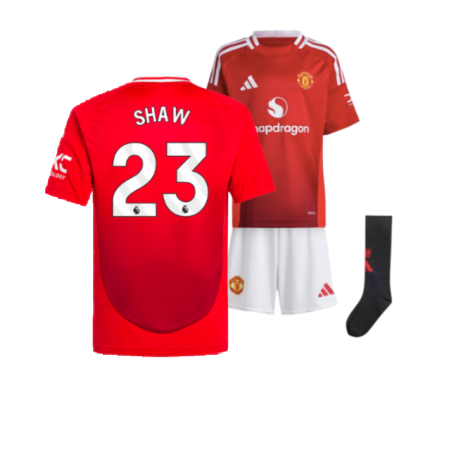 Manchester United Luke Shaw 23 Heimtrikot Kinder Mini Kit 2024-2025