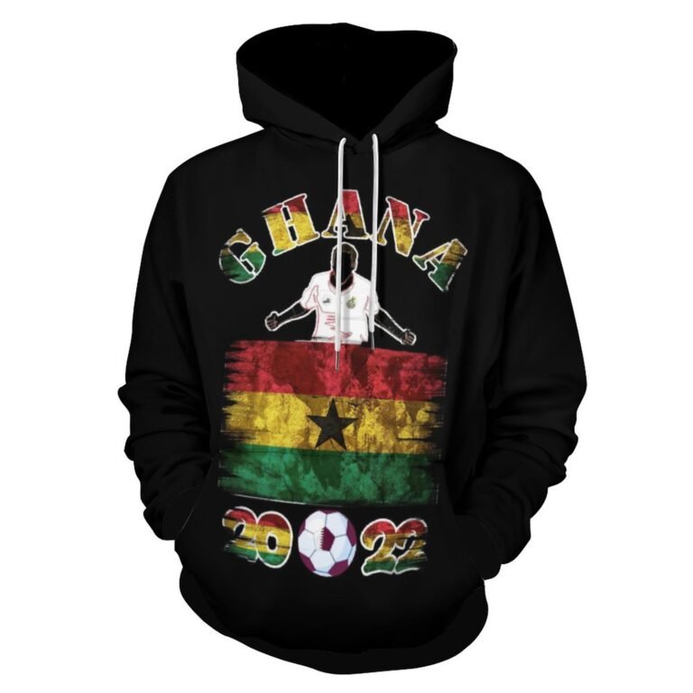 Ghana2022 Gefütterte Plüsch Kapuzenpulli Dick Herren Hoodies Sweatshirt Langarm Warm
